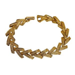 Vintage Gold Tone V Shaped Links Bracelet